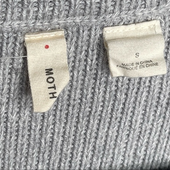 Anthropologie Moth Danna Duster Vest Light Cable Knit Gray Sweater Small - Picture 4 of 13